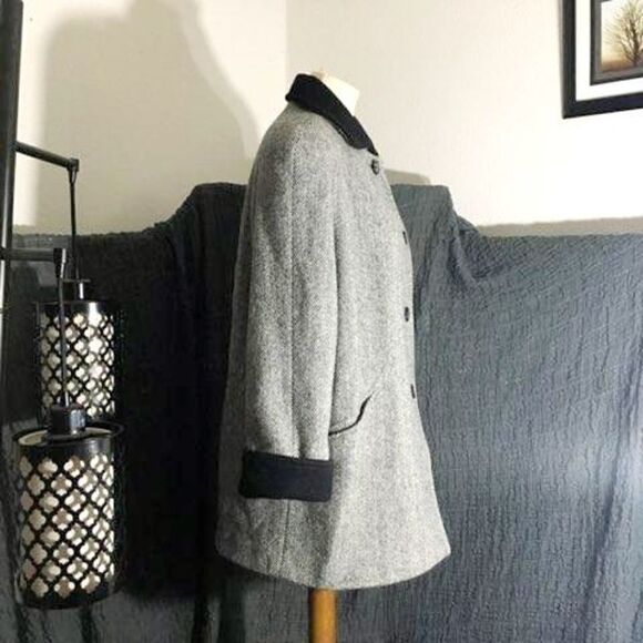 Herman Kay VTG Wool Gray Coat/Jacket Size 10P - Picture 2 of 12